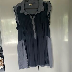 Women's Blue Sleeveless Top